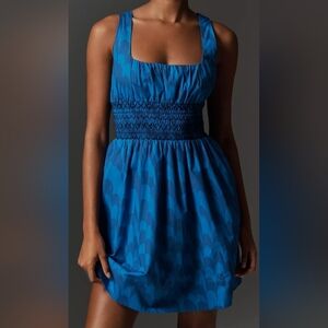 Anthropologie Blue Patterned Dress